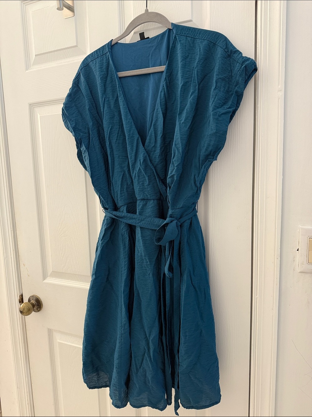 torrid Teal Faux Wrap-Style Mini Dress
